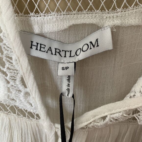 NWT Heartloom Ivory Chiffon Dress Size Small Women’s Lined Drawstring Waist B2 - Picture 4 of 7